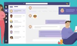 Team meetings with chat bubbles