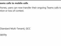 Calls from Teams should be transferred to mobile.